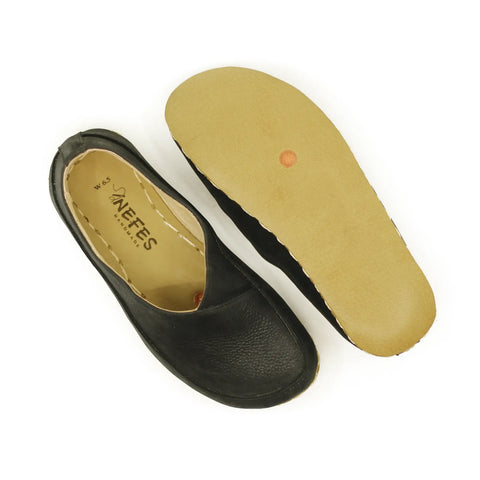 handmade womens casual barefoot loafers black