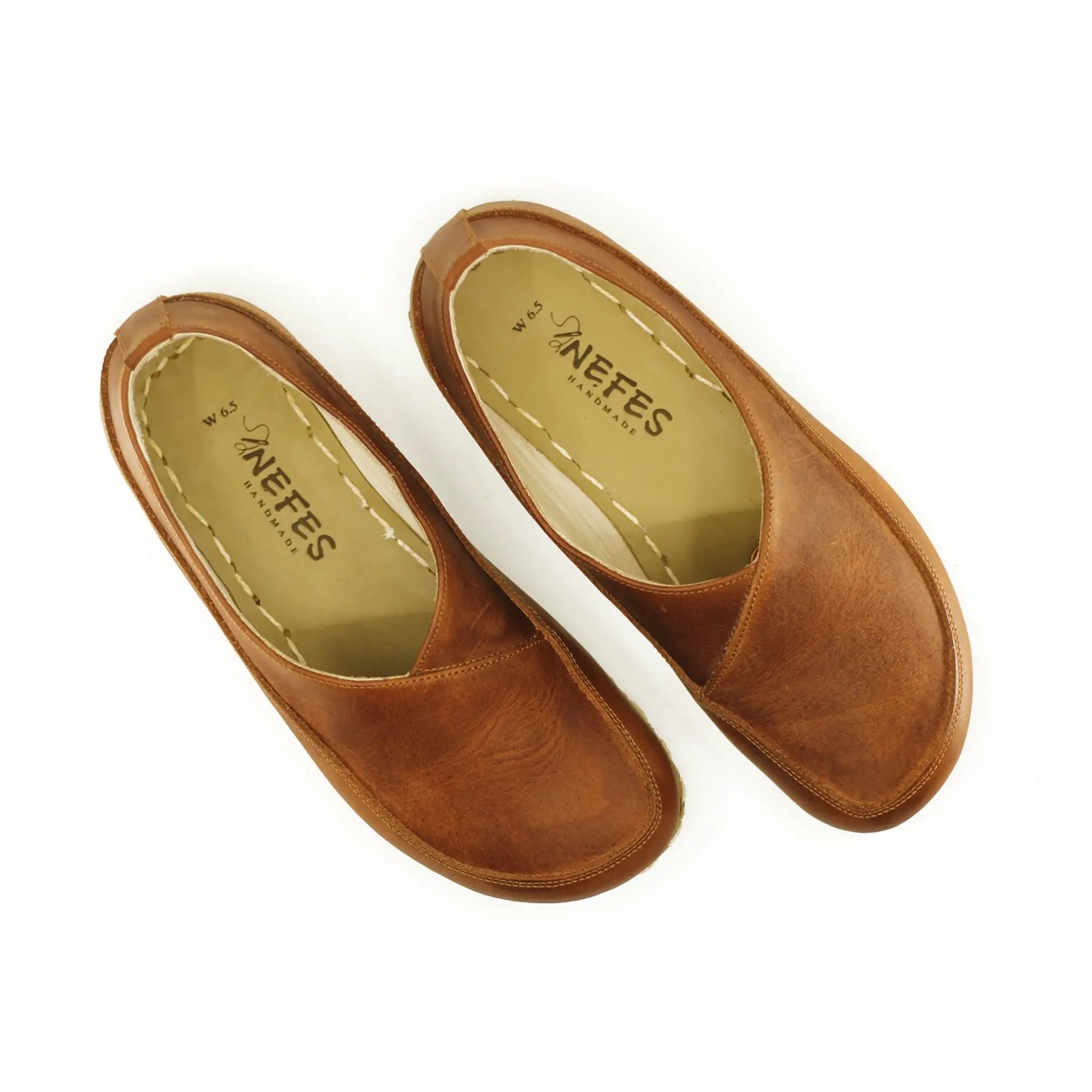 Handmade Barefoot Loafers for Women Light Brown Nefes Shoes