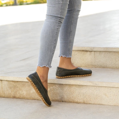 handmade womens casual barefoot loafers toledo green