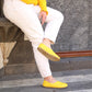 handmade womens casual barefoot loafers yellow