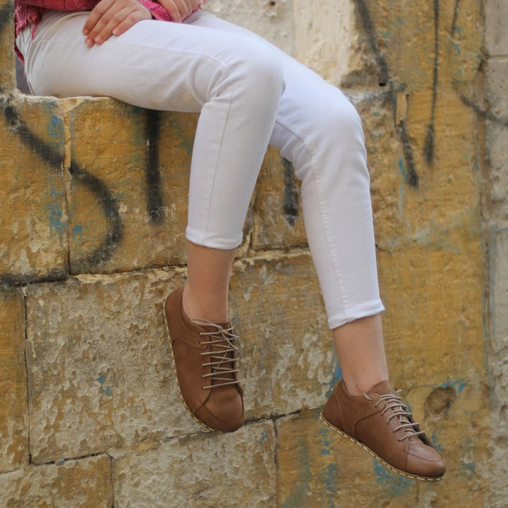 matte brown womens barefoot sneakers