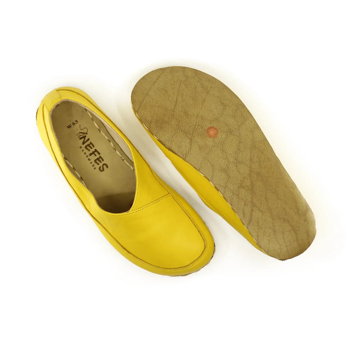 handmade womens trendy barefoot loafers yellow