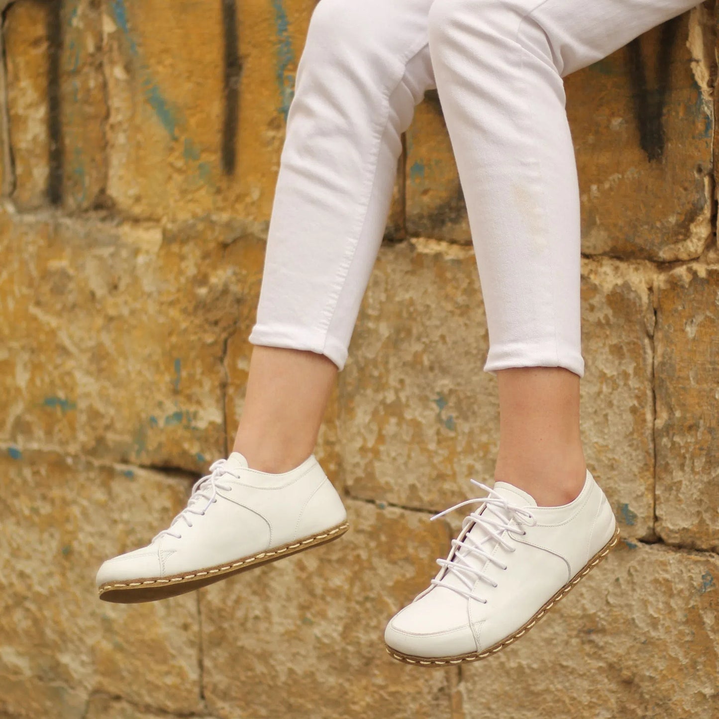 Handmade Women's White Leather Barefoot Sneakers-women sneakers-Nefes Shoes-4-Nefes Shoes