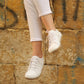 Handmade Women's White Leather Barefoot Sneakers-women sneakers-Nefes Shoes-4-Nefes Shoes