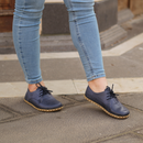 Handmade Zero Drop Barefoot Shoes For Women Navy Blue - Nefes Shoes