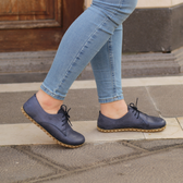 Handmade Zero Drop Barefoot Shoes For Women Navy Blue - Nefes Shoes