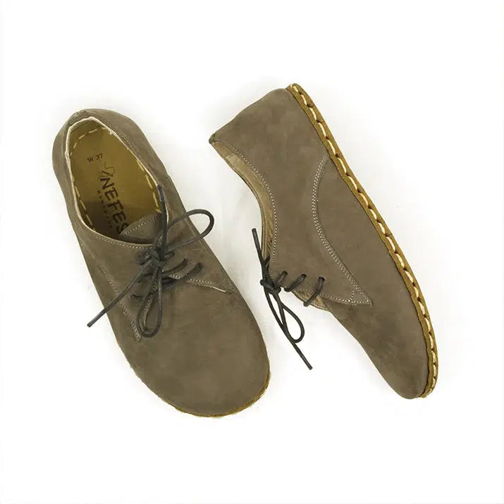 lace-up oxford style nubuck gray womens shoes