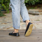 leather barefoot earthing shoes black women