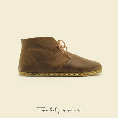 leather barefoot grounding boots women brown ankle design