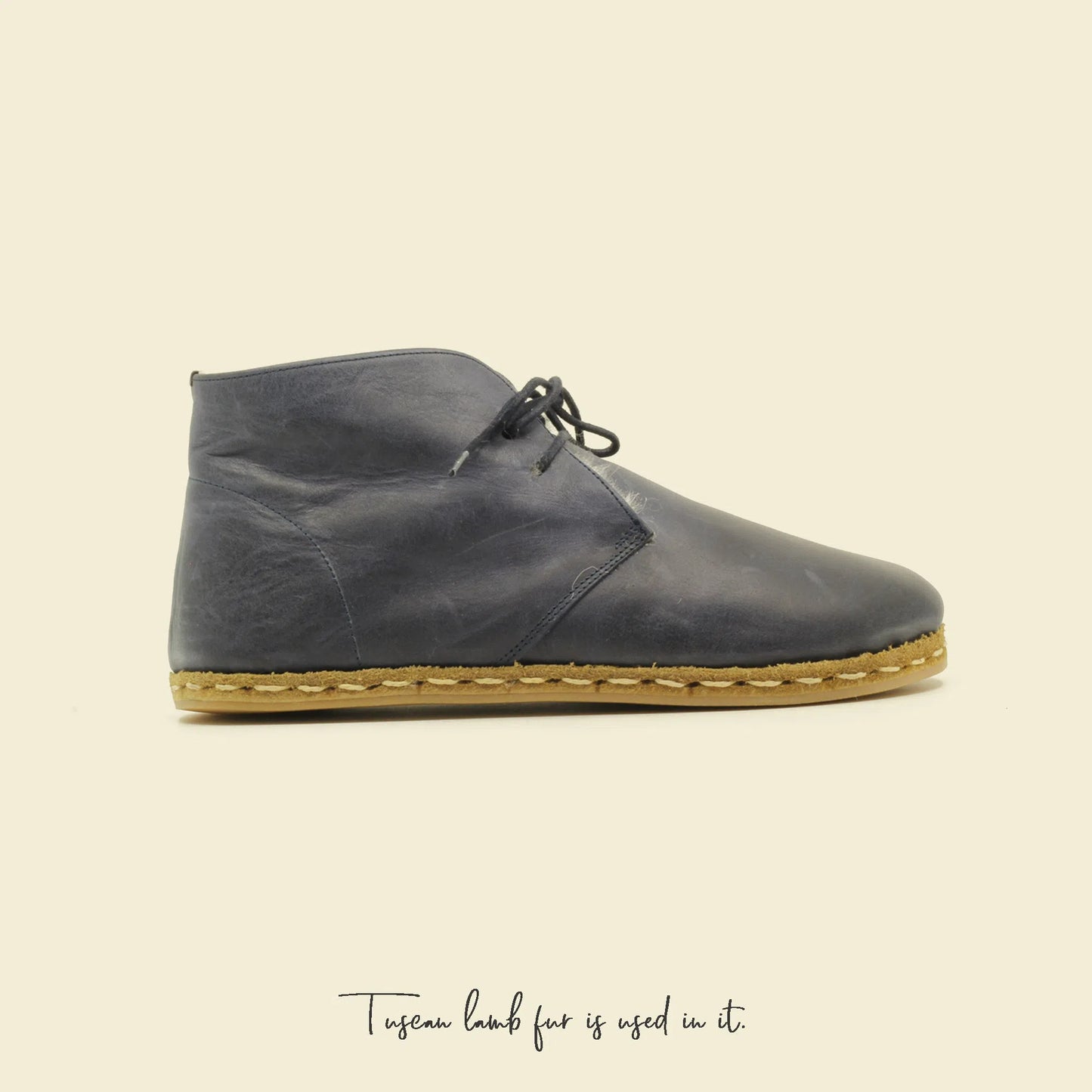leather barefoot grounding boots women navy blue ankle design