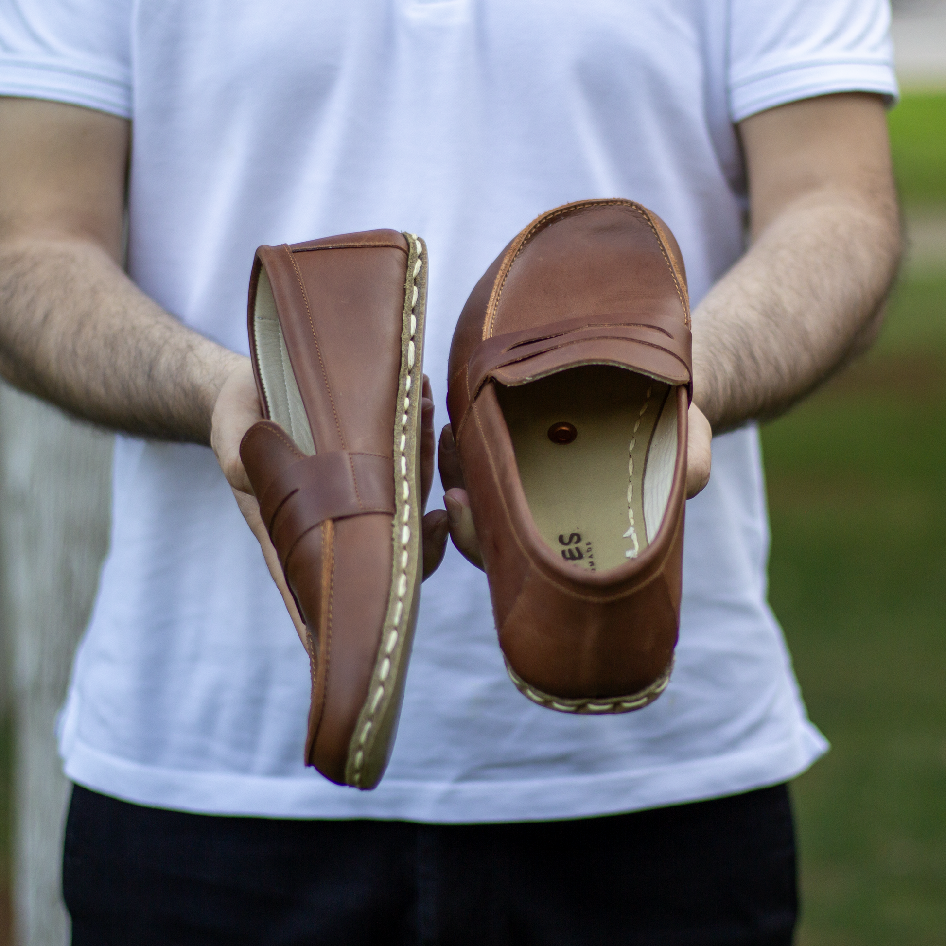 leather barefoot shoes for men crazy new brown