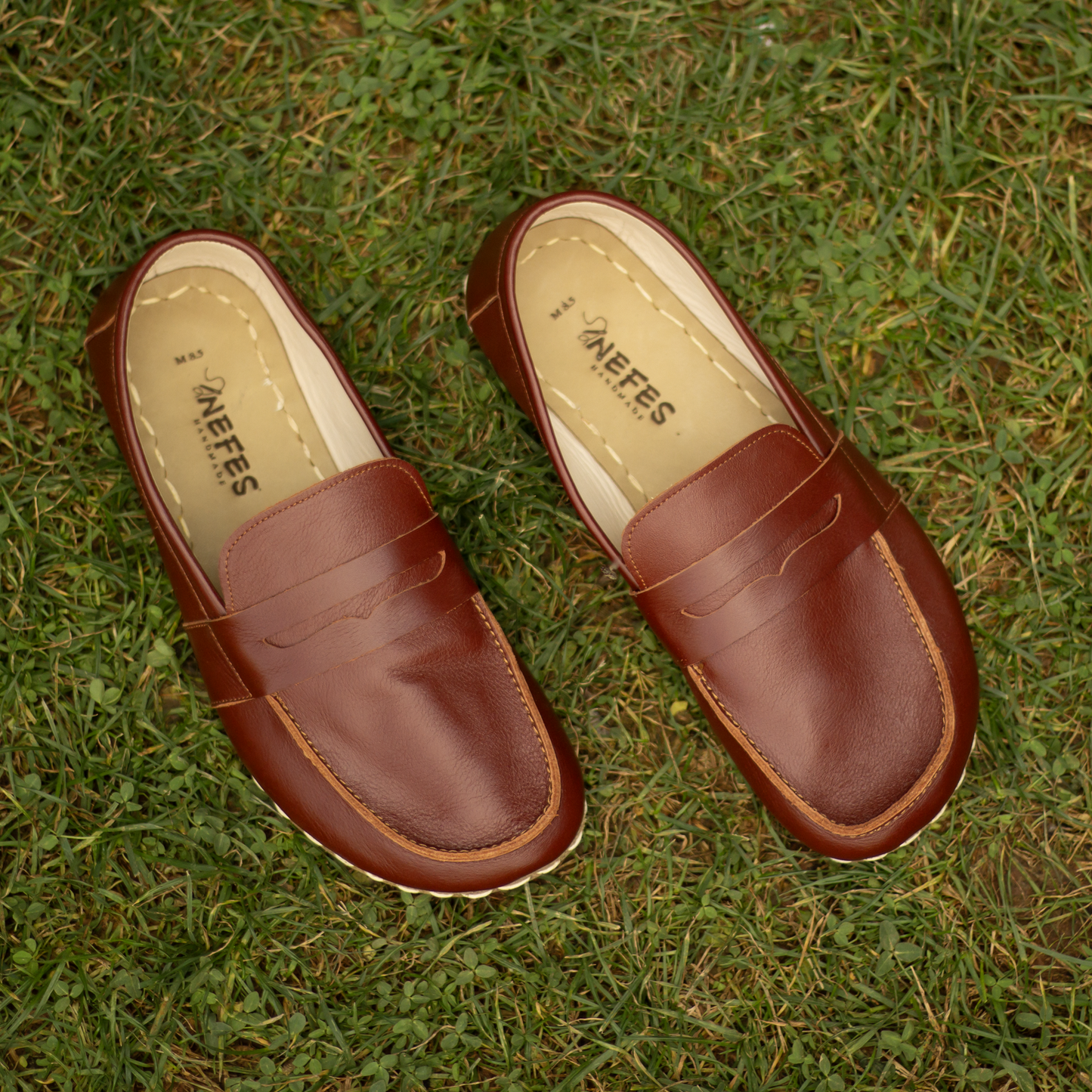 leather earthing shoes tornado brown for men