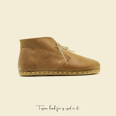 leather matte brown grounding ankle boots men