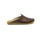 leather mens slippers closed toe bitter brown