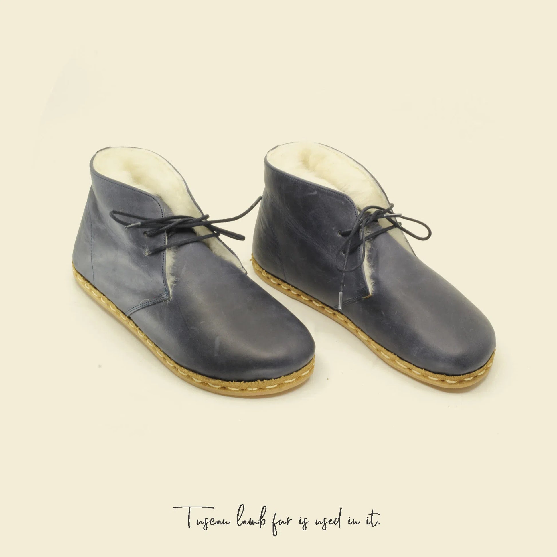 leather navy barefoot grounding ankle boots men