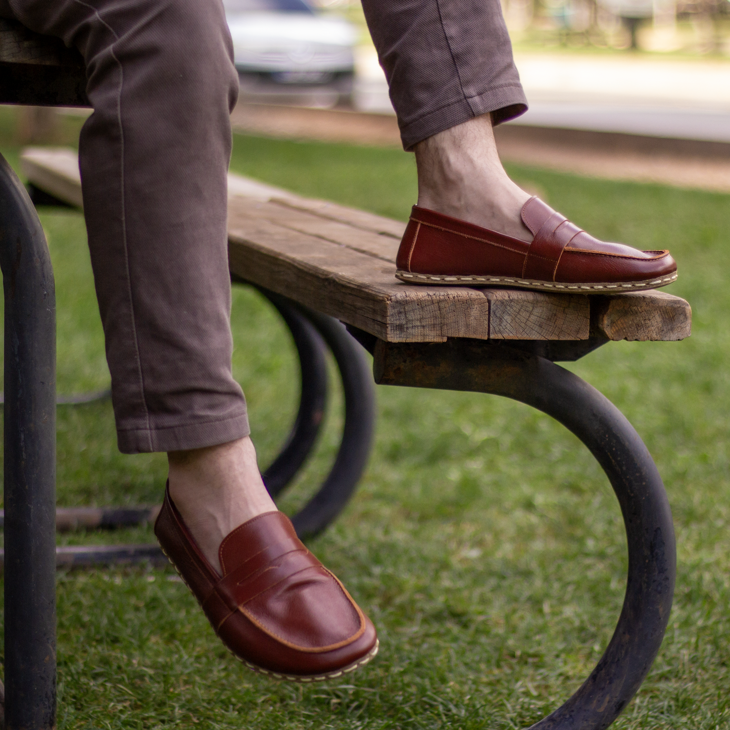 leather tornado brown shoes barefoot for men