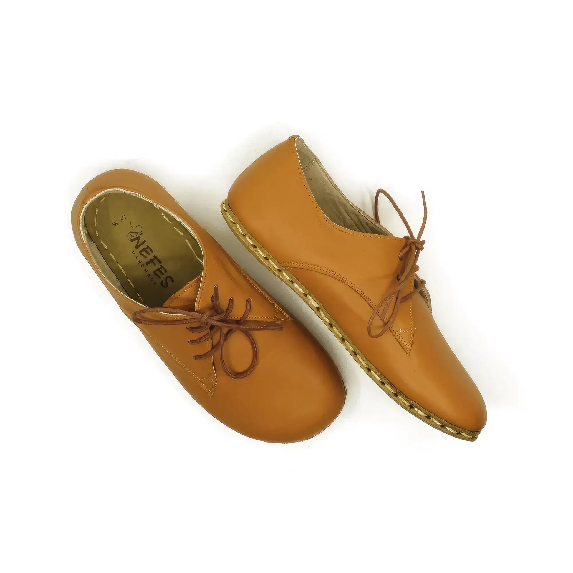 light brown barefoot oxford shoes for women