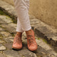 light pink barefoot leather sneakers for women