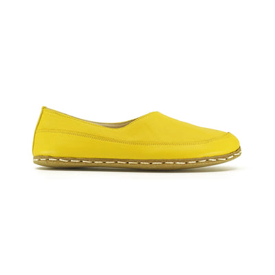 lightweight handmade barefoot loafers women yellow