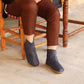 lightweight navy blue barefoot hiking leather boots women
