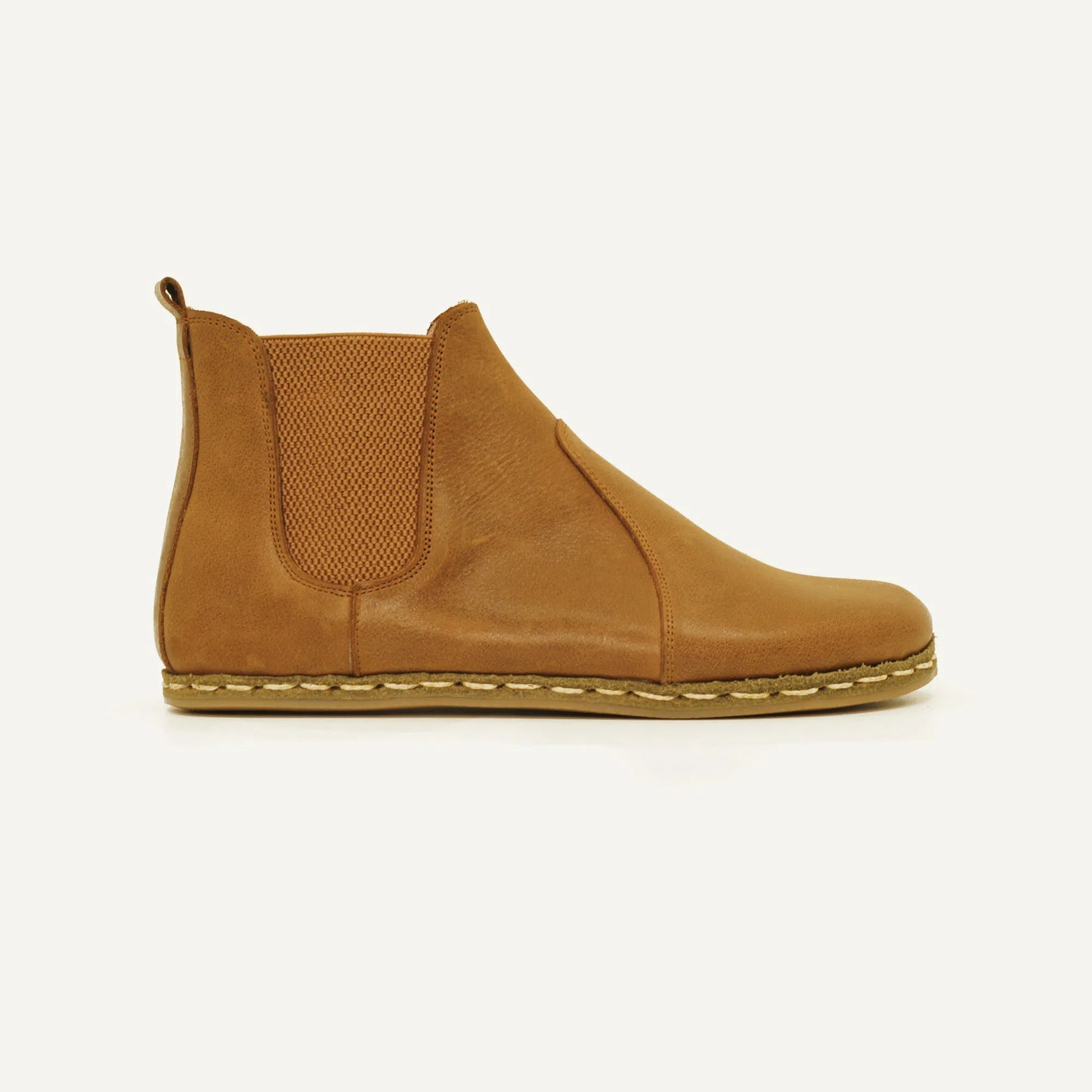 matte brown womens handmade chelsea barefoot leather boots