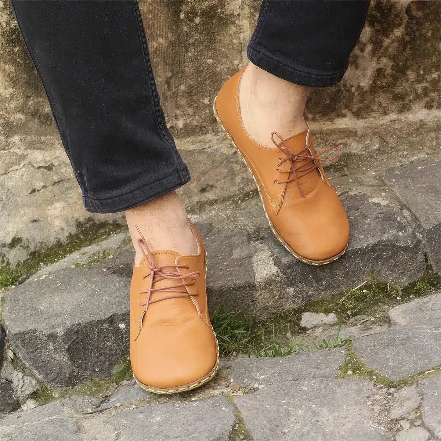 matte leather barefoot shoes men handmade