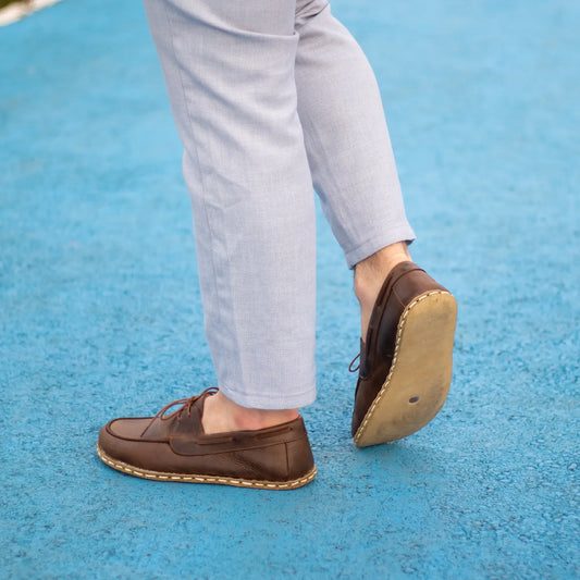 mens barefoot crazy classic brown earthing shoes