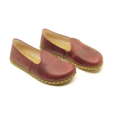 mens barefoot grounding shoes burgundy