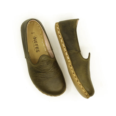 mens barefoot grounding shoes military green earthy path