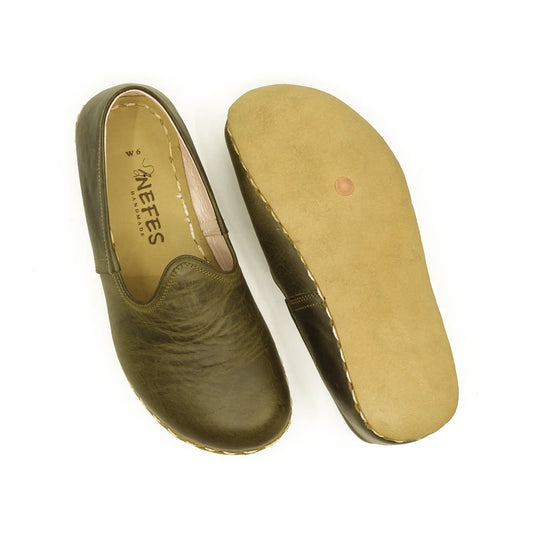 mens barefoot grounding shoes military green natural walk