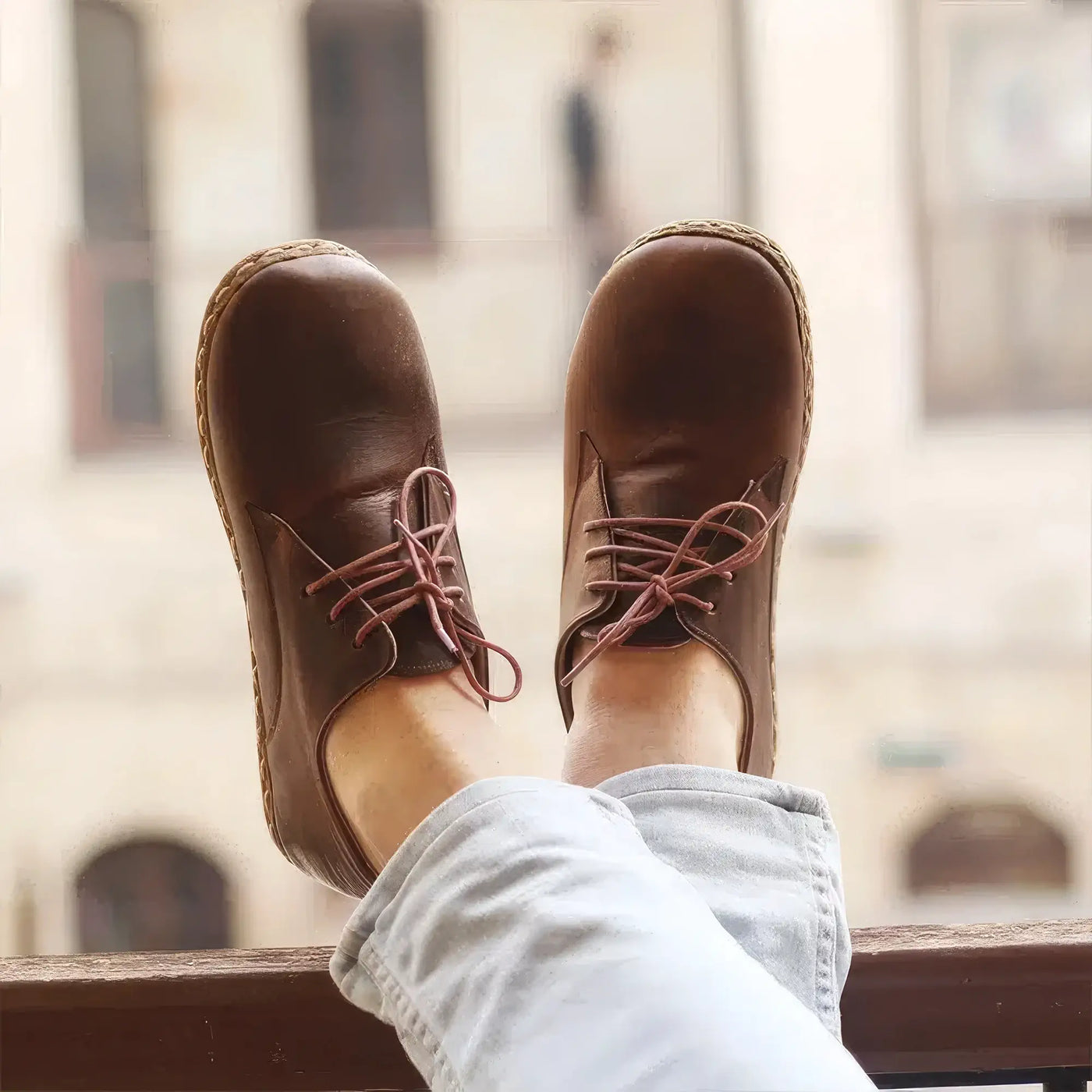 Handmade Barefoot Leather Shoes Classic Brown Men - Nefes 7.5 Handmade Barefoot Leather Shoes Classic Brown Men - Nefes 7.5
