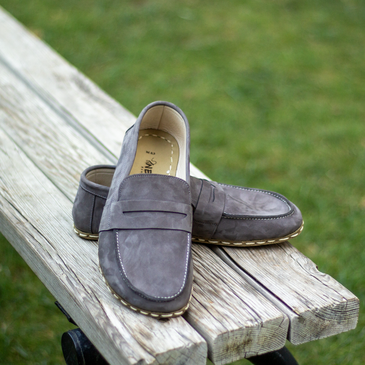 mens barefoot shoes gray nubuck leather