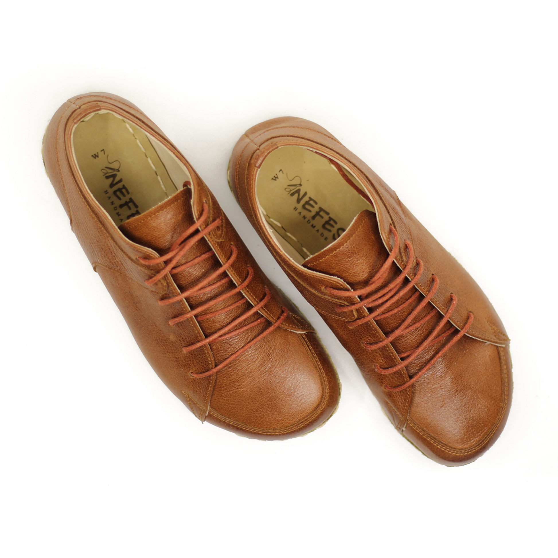 Men's Copper Rivet Earthing Leather Sneaker in Antique Brown-Men Barefoot Shoes Modern-Nefes Shoes-5-Nefes Shoes