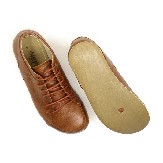 Men's Copper Rivet Earthing Leather Sneaker in Antique Brown-Men Barefoot Shoes Modern-Nefes Shoes-5-Nefes Shoes