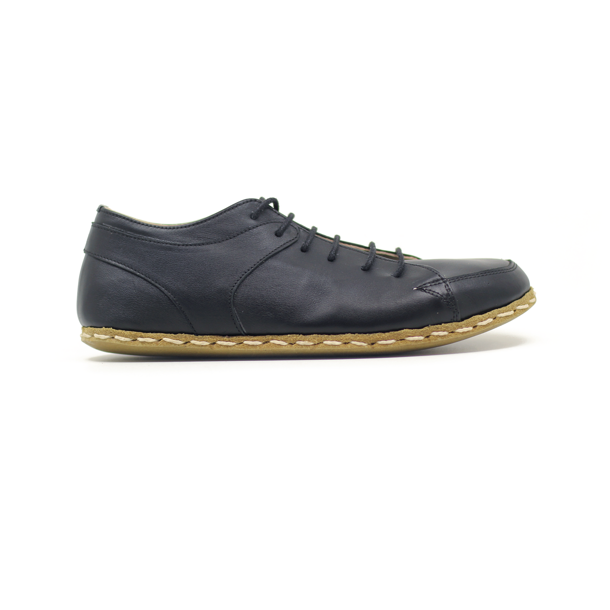 Men's Copper Rivet Earthing Leather Sneaker in Black-Men Barefoot Shoes Modern-Nefes Shoes-5-Nefes Shoes