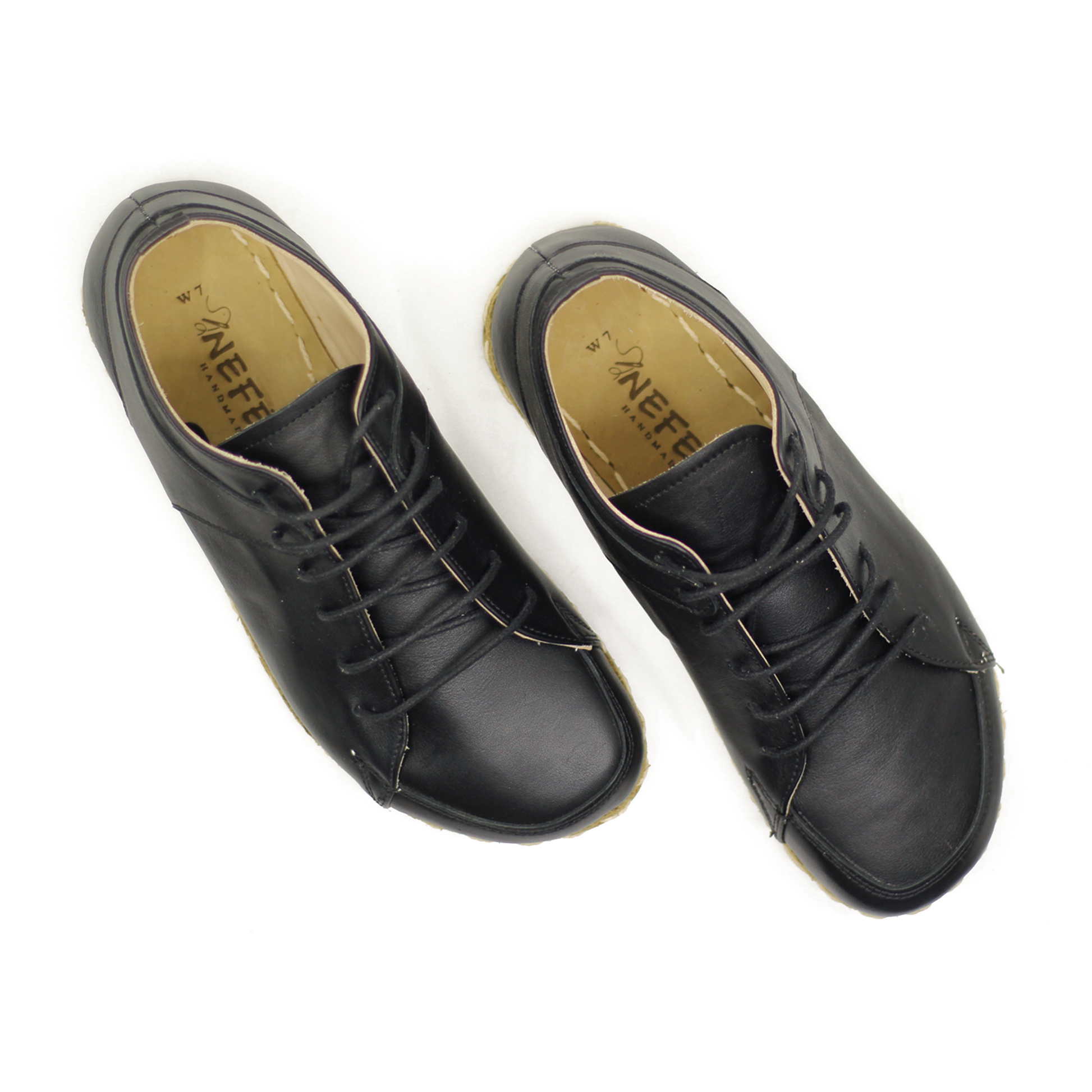 Men's Copper Rivet Earthing Leather Sneaker in Black-Men Barefoot Shoes Modern-Nefes Shoes-5-Nefes Shoes