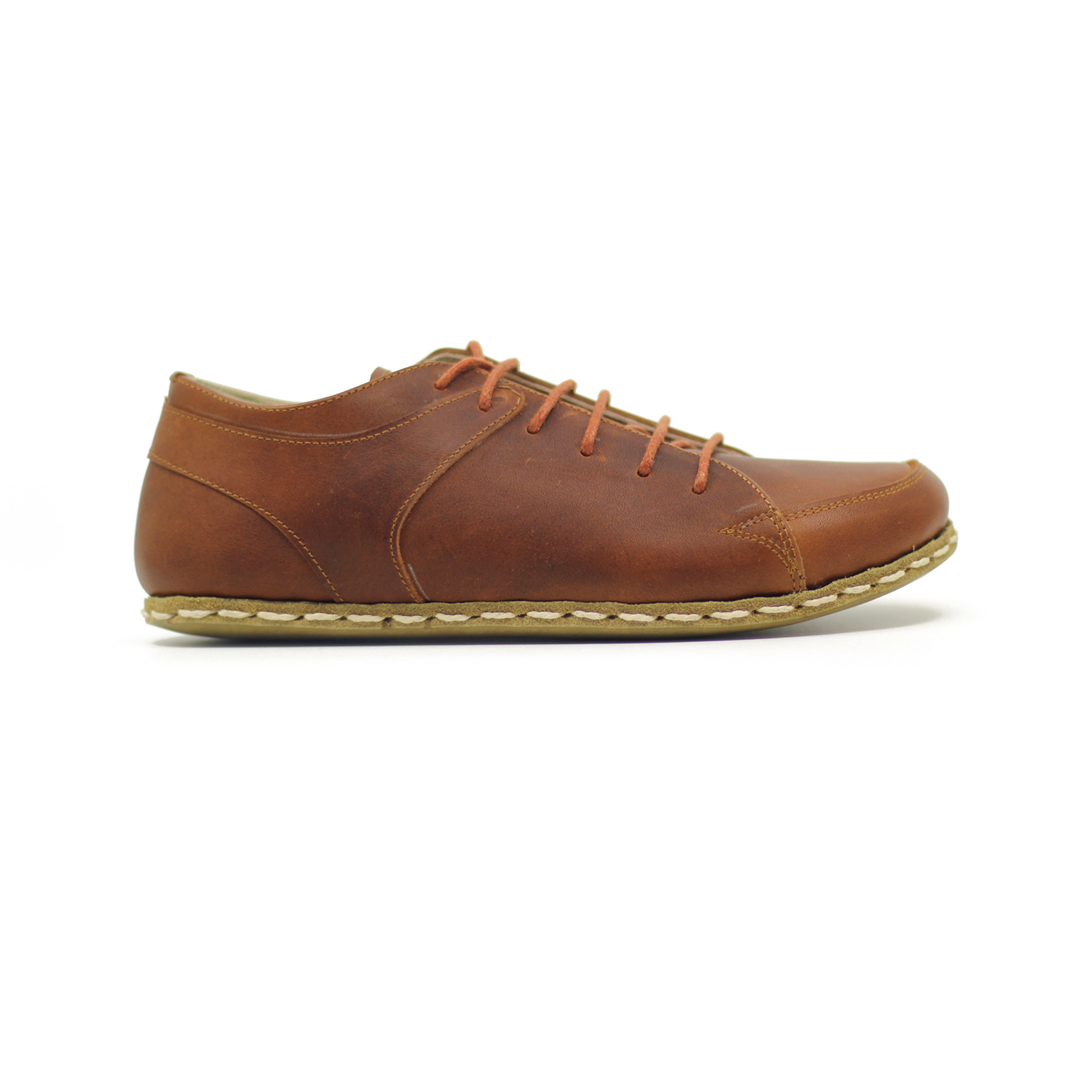 Men's Copper Rivet Earthing Leather Sneaker in Crazy New Brown-Men Barefoot Shoes Modern-Nefes Shoes-5-Nefes Shoes