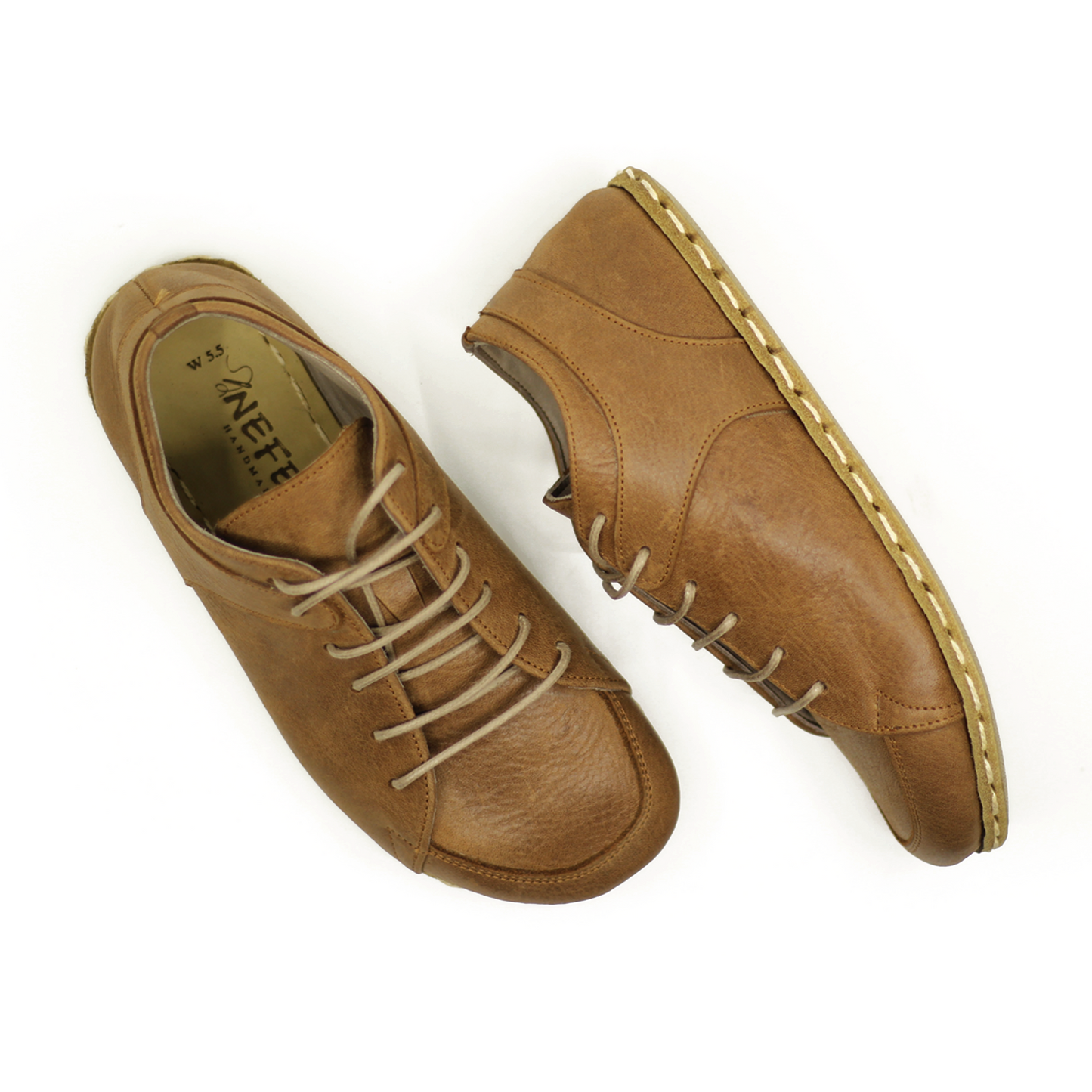 Men's Copper Rivet Earthing Leather Sneaker in Matte Brown-Men Barefoot Shoes Modern-Nefes Shoes-5-Nefes Shoes