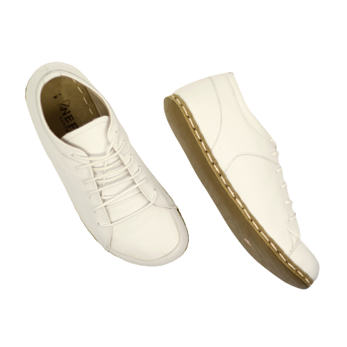 Men's Copper Rivet Earthing Leather Sneaker in White-Men Barefoot Shoes Modern-Nefes Shoes-5-Nefes Shoes