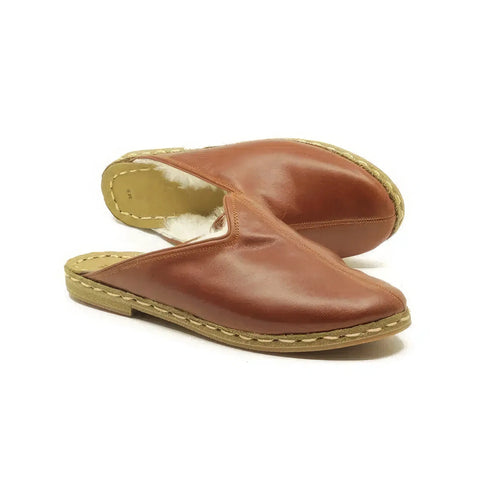 mens furry indoor slippers natural sheepskin