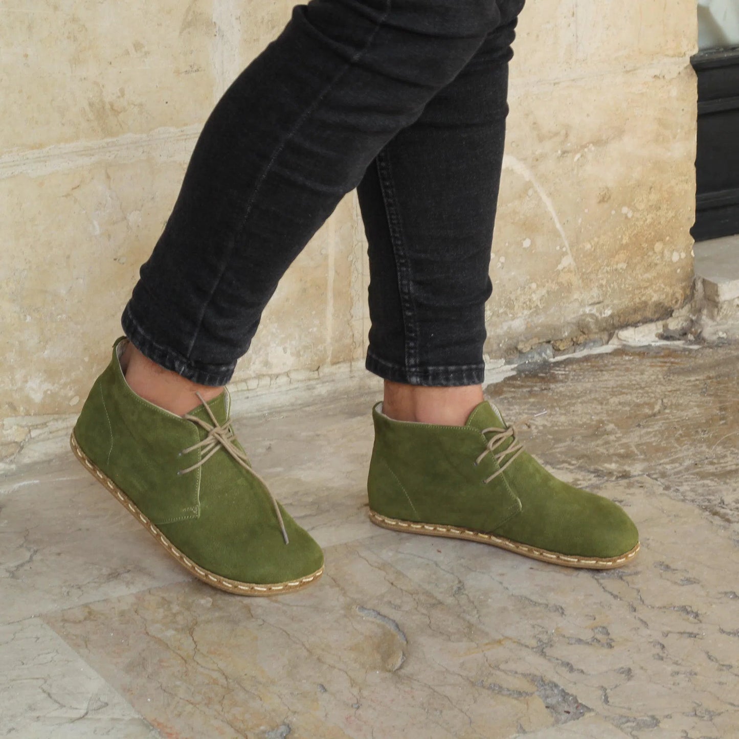 mens green oxford earthing boots