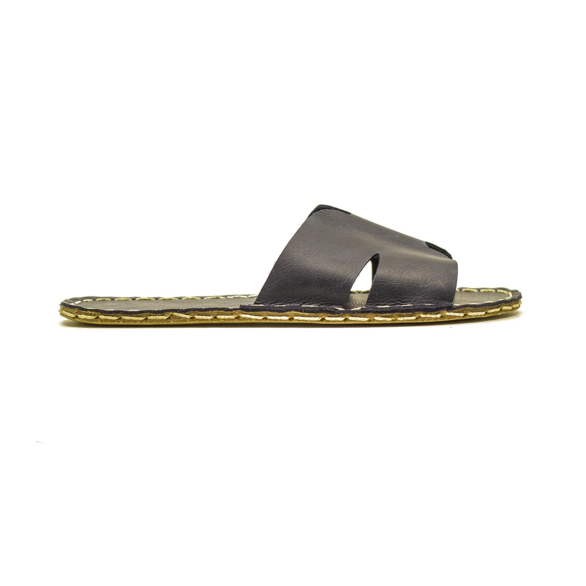 mens h style barefoot slippers navy blue leather