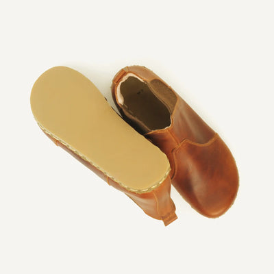 mens handmade chelsea barefoot boots crazy new brown