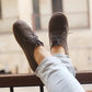 mens lace up barefoot shoes nubuck gray