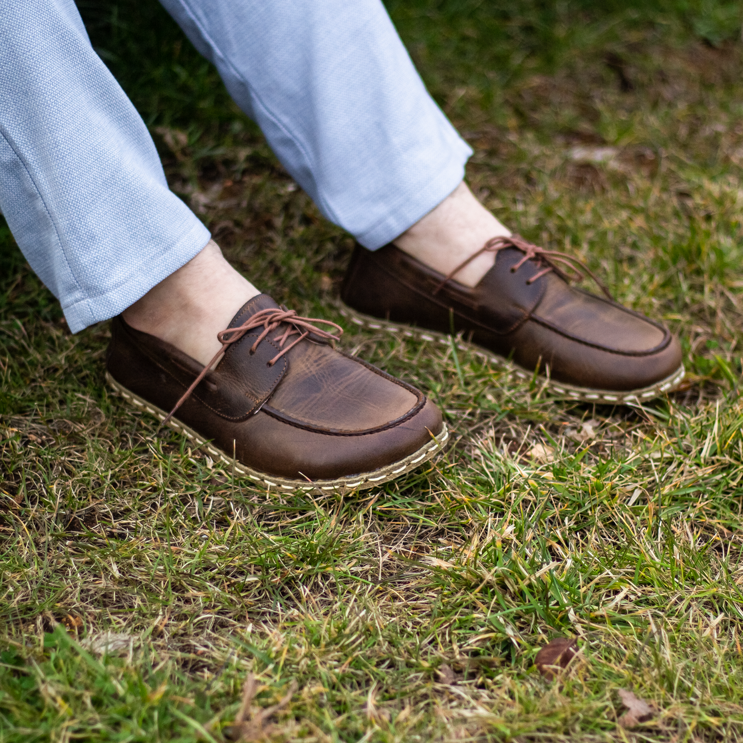 Men's Leather Earthing Barefoot Shoes Crazy Classic Brown-Men Barefoot Shoes Modern-Nefes Shoes-5-Nefes Shoes