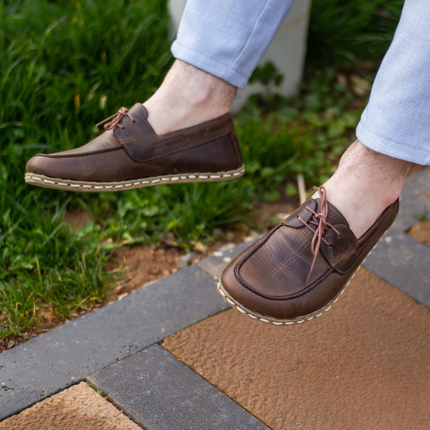 Men's Leather Earthing Barefoot Shoes Crazy Classic Brown-Men Barefoot Shoes Modern-Nefes Shoes-5-Nefes Shoes