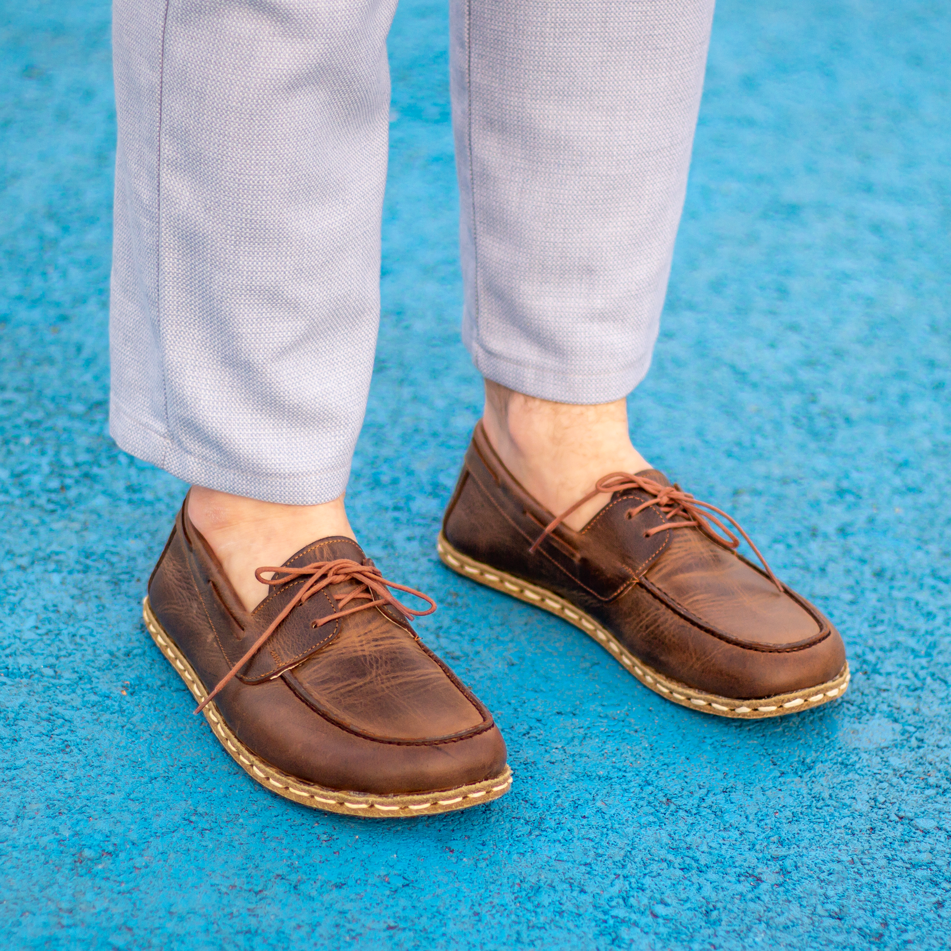 Men's Leather Earthing Barefoot Shoes Crazy Classic Brown-Men Barefoot Shoes Modern-Nefes Shoes-5-Nefes Shoes