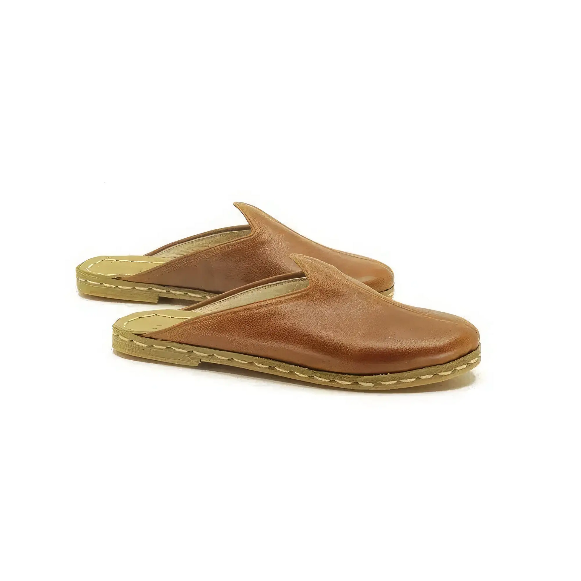 mens leather house slippers antique brown style