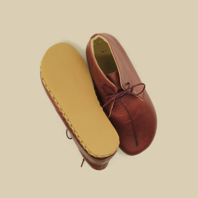 mens leather oxford earthing boots burgundy