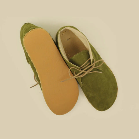 mens leather oxford earthing boots green